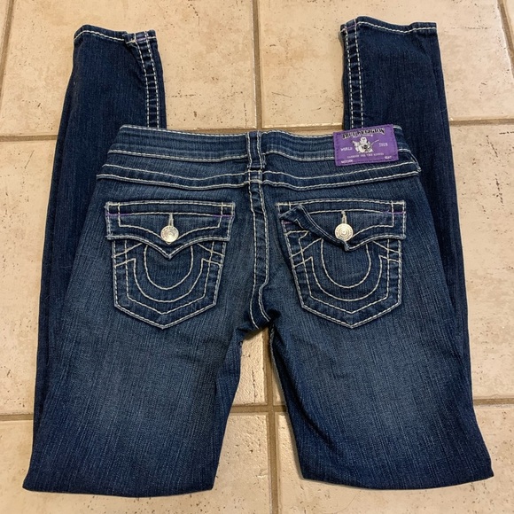 True Religion Women's Rocco Skinny Jeans with Flaps - Size 26 - Dark Wash - Picture 6 of 13